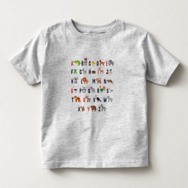 Animal ABCs - Alphabet Toddler T-Shirt (Front)