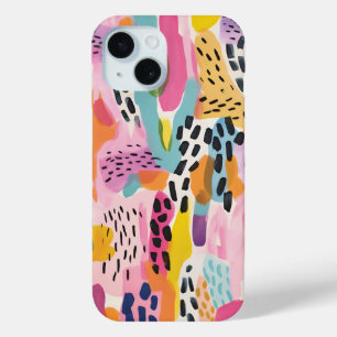 Animal Abstract Modern Retro Coloful iPhone 15 Case