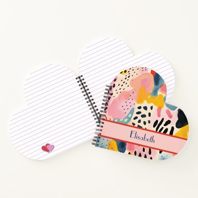 Animal Abstract Modern Retro Coloful Notebook (Inside)