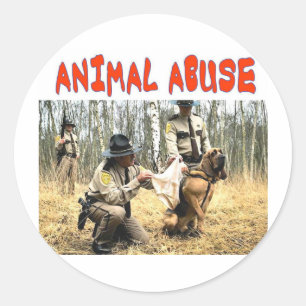 ANIMAL ABUSE CLASSIC ROUND STICKER
