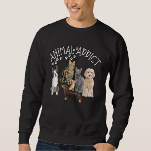 Animal Addict Dogs Cats Paws Prints Poodle 1 Sweatshirt