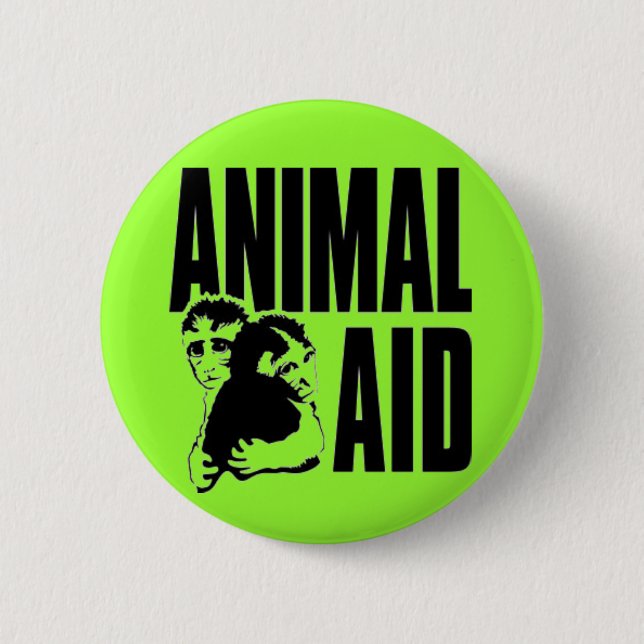 Animal Aid 6 Cm Round Badge (Front)
