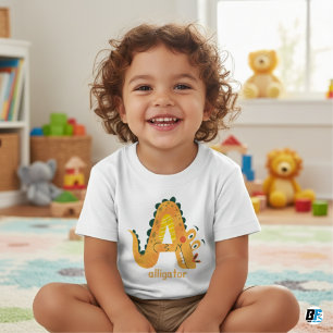 Animal Alphabet A For Alligator Baby T-Shirt