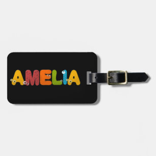 animal alphabet Amelia Luggage Tag