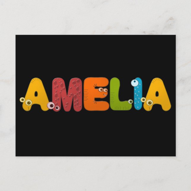 animal alphabet Amelia Postcard (Front)