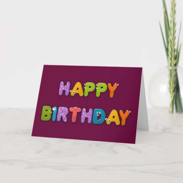 animal alphabet birthday card (Front)