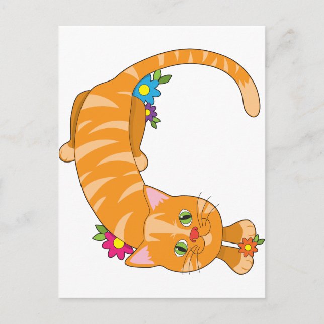 Animal Alphabet Cat Postcard (Front)
