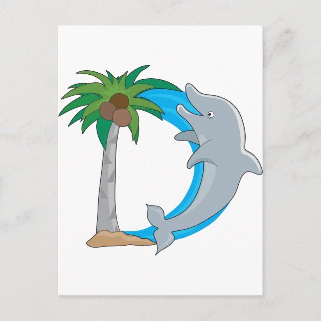 Animal Alphabet Dolphin Postcard (Front)