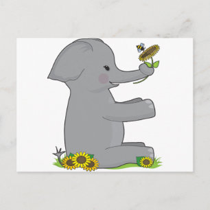 Animal Alphabet Elephant Postcard
