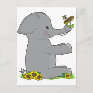 Animal Alphabet Elephant Postcard