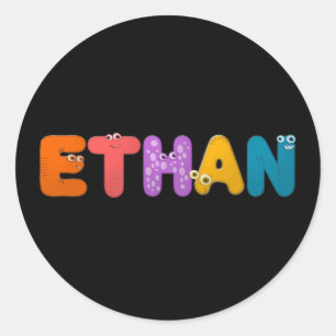 animal alphabet Ethan Classic Round Sticker