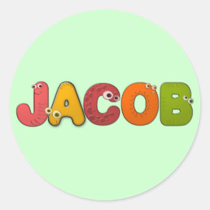 animal alphabet Jacob Classic Round Sticker