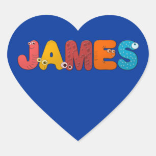animal alphabet James Heart Sticker