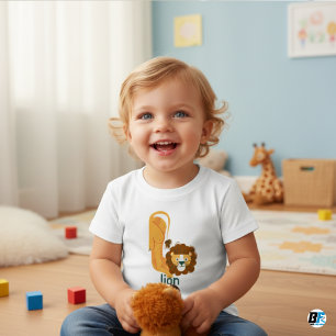 Animal Alphabet L For Lion Baby T-Shirt