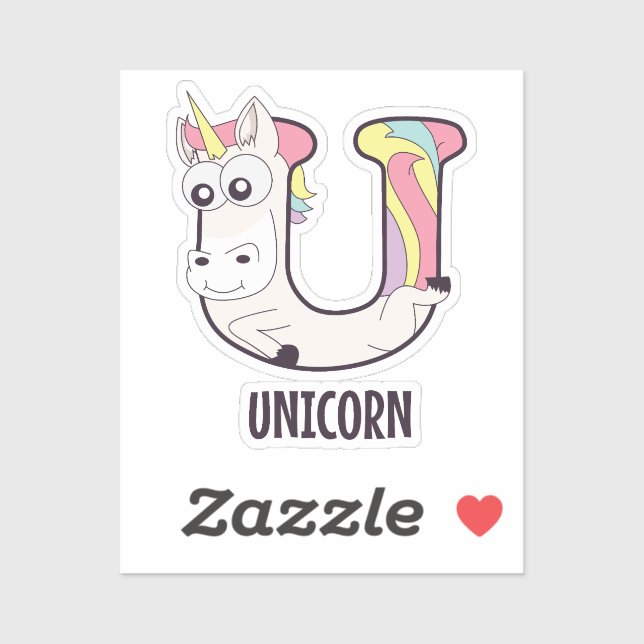 Animal Alphabet Letter - U (Unicorn) (Sheet)