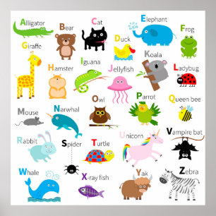 Animal Alphabet letters Poster