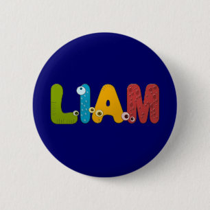 animal alphabet Liam 6 Cm Round Badge