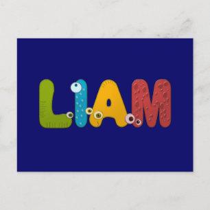 animal alphabet Liam Postcard