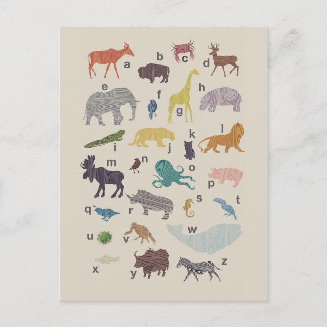 Animal Alphabet Postcard (Front)