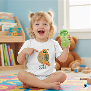 Animal Alphabet Q For Quail Baby T-Shirt