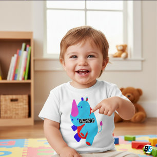 Animal Alphabet R Fir Rhino Baby T-Shirt