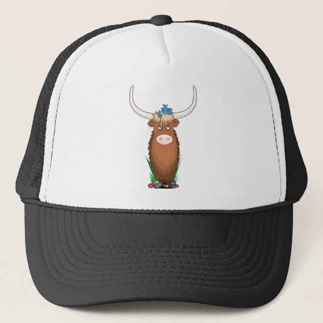 Animal Alphabet Yak Trucker Hat (Front)
