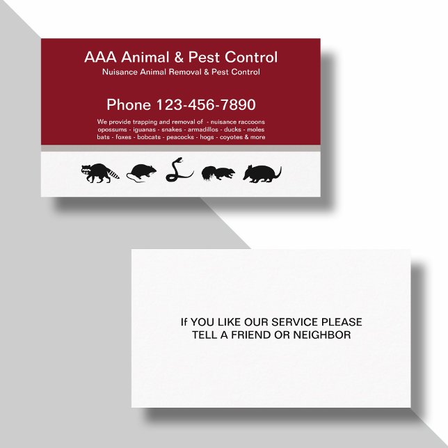 Animal And Pest Control Business Card (Creator Uploaded)