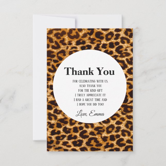 Animal, animal print, Leopard ,cheetah thank you (Front)