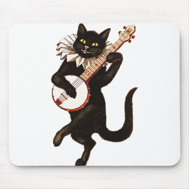 Animal Anthropomorphic Cat Feline Mouse Pad (Front)