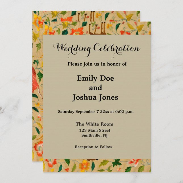 Animal Antique Horse Bird Deer Rabbit Invitation (Front/Back)