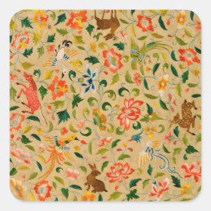 Animal Antique Horse Bird Deer Rabbit Square Sticker