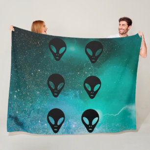 Animal Art - Ancient Alien Head Fleece Blanket
