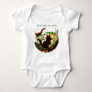 Animal Art Autumn Squirrels Allergy Warning Baby Bodysuit