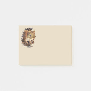 Animal Art Cute Squirrel Peeking Out Watercolor Post-it Notes