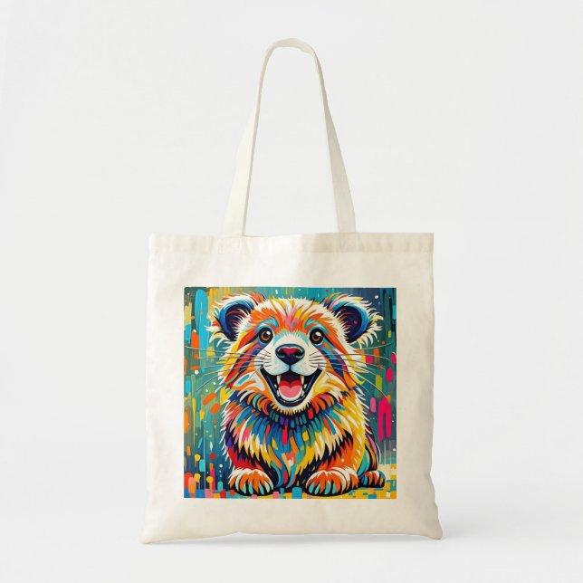 Animal art design featuring bold, dynamic tote bag (Front)