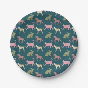 Animal Art Pattern Dog Colour Patterns Cartoon Paper Plate