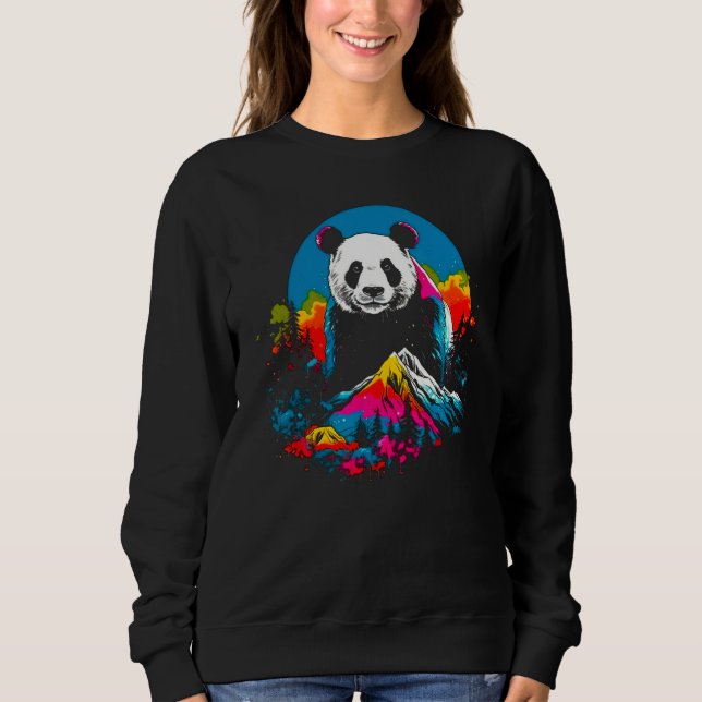 Animal Artist Panda Pop Design Sweatshirt (Front)