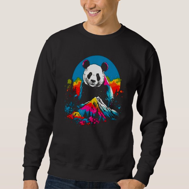 Animal Artist Panda Pop Design Sweatshirt (Front)