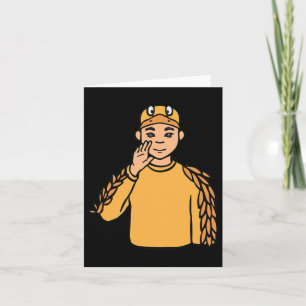 Animal Asl Hand Gesture Deaf Hearing Loss Awarenes Card