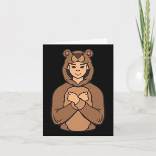 Animal Asl Hand Gesture Deaf Hearing Loss Awarenes Card