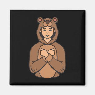 Animal Asl Hand Gesture Deaf Hearing Loss Awarenes Magnet