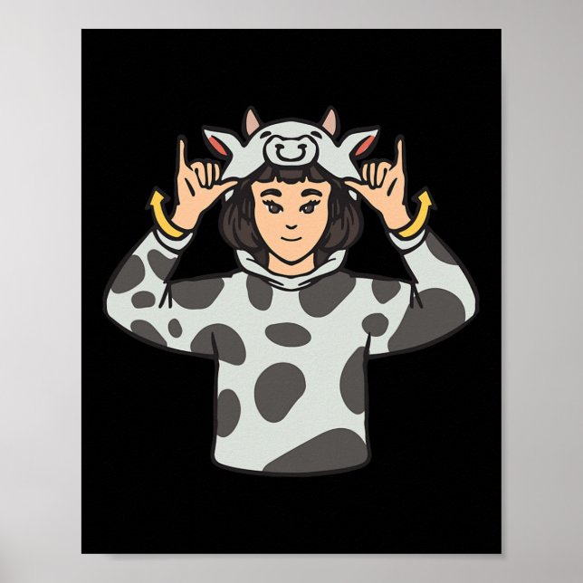 Animal Asl Hand Gesture Deaf Hearing Loss Awarenes Poster (Front)
