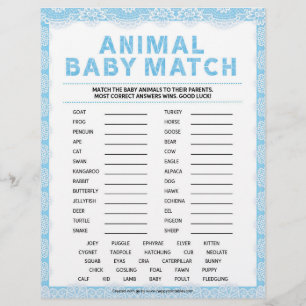 Animal Baby Match [Luxury Lace [Blue]] Custom Letterhead