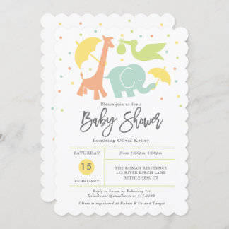 Animal Baby Shower, Gender Neutral Invitation
