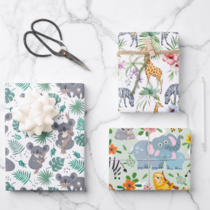 Animal Baby Shower Wrapping Paper Sheet