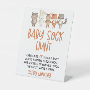 Animal Baby Sock Hunt Baby Shower Game Sign