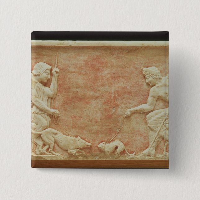 Animal baiting 15 cm square badge (Front)