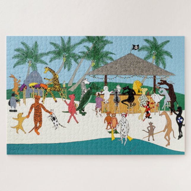 Animal Beach Party Jigsaw Puzzle (Horizontal)