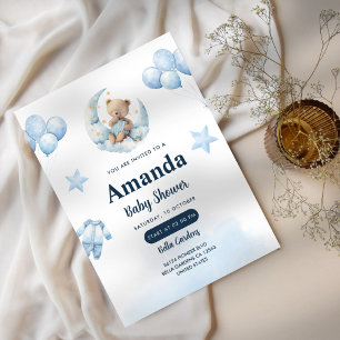 Animal Bearly Simple Baby Shower Invitation