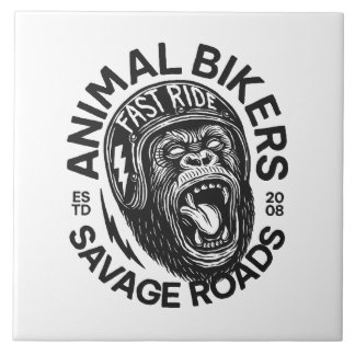 Animal Bikers Ceramic Tile